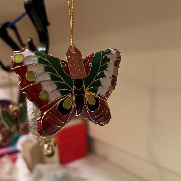 3 Vintage Cloisonné Enameled gold tone metallic Figurine Ornaments, ~3” - Picture 6 of 17